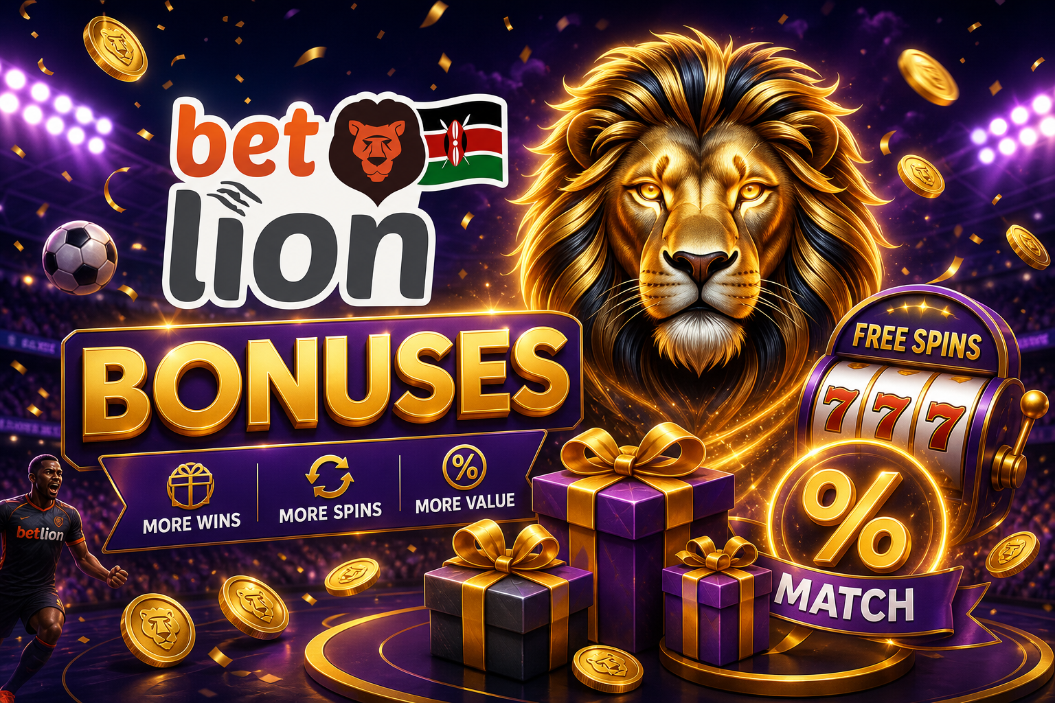 BetLion Kenya bonuses with coins and promotional rewards