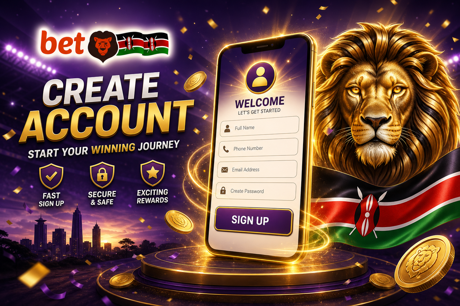 BetLion Kenya account registration on mobile